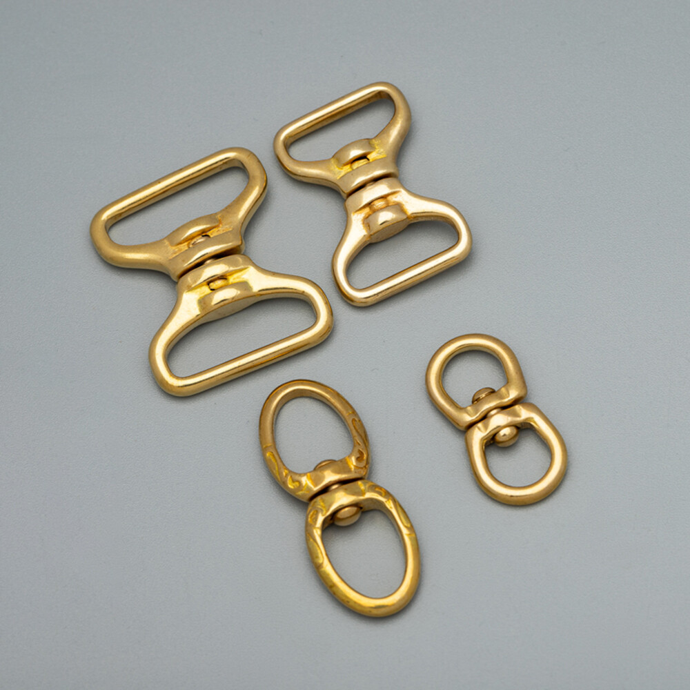 Brass Rotating Keychain DIY Bag Hardware Accessories Leather Rivet Link Clasp