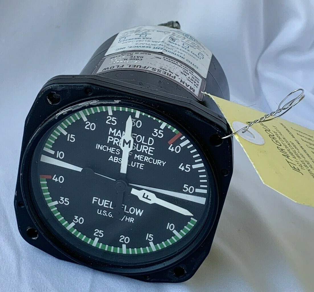United Instruments Manifold Pressure Fuel Flow Gauge P/N: 6533-1 - Off PA-46