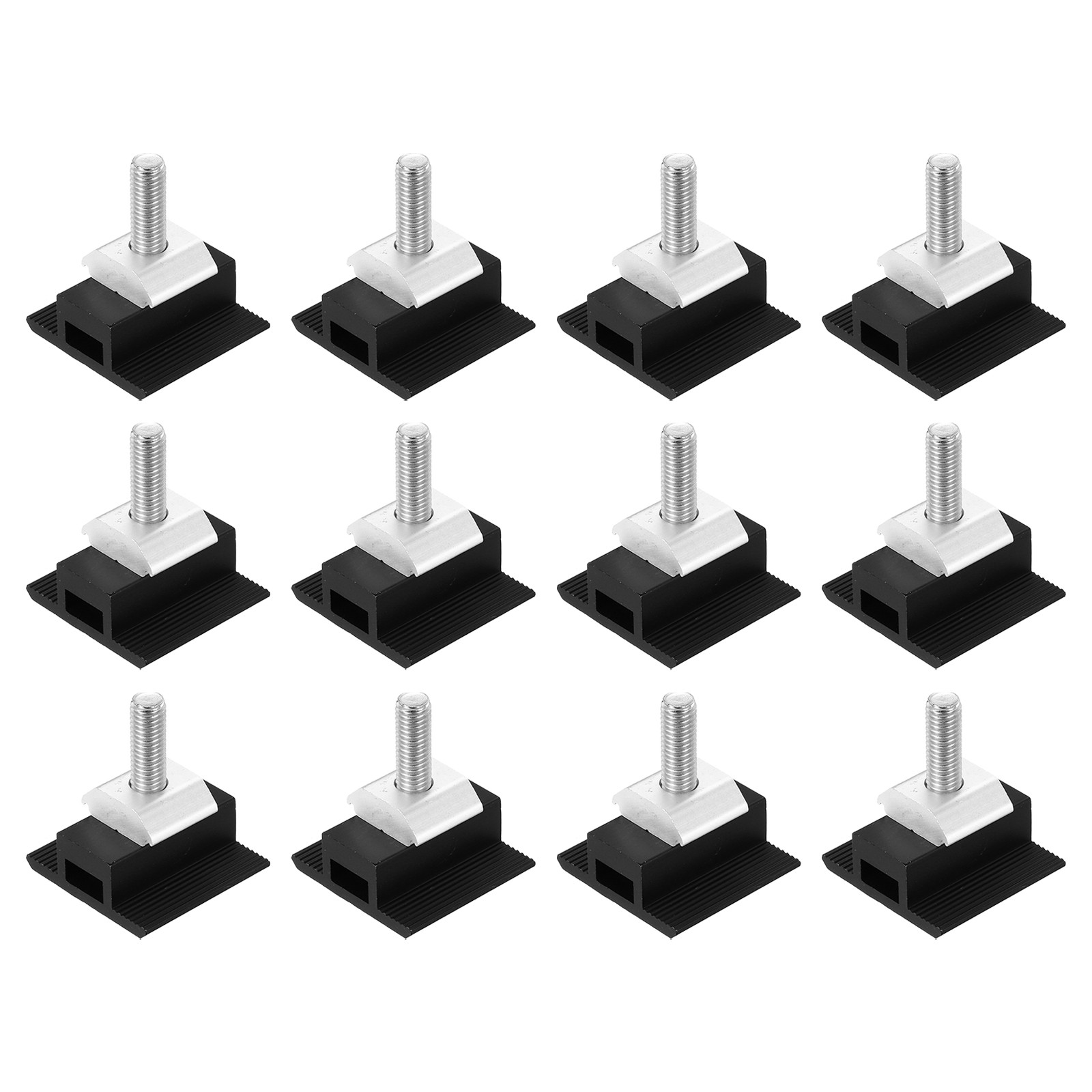12 x Solar End Clamp Solar Panel Mount Bracket Black Mounting Clamps 30mm