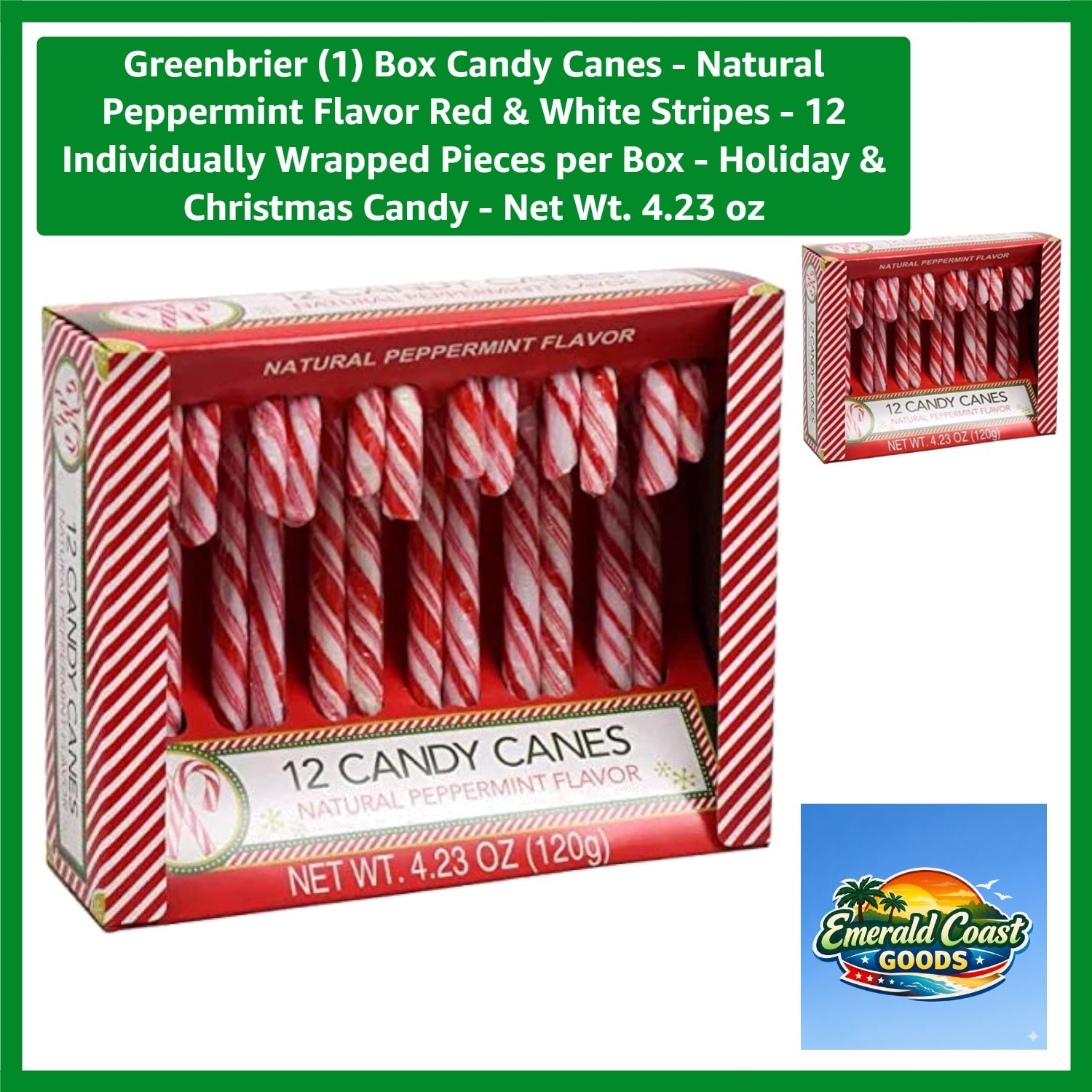 Holiday-Ready Gourmet Candy Canes - 12 Individually Wrapped Peppermint Candies