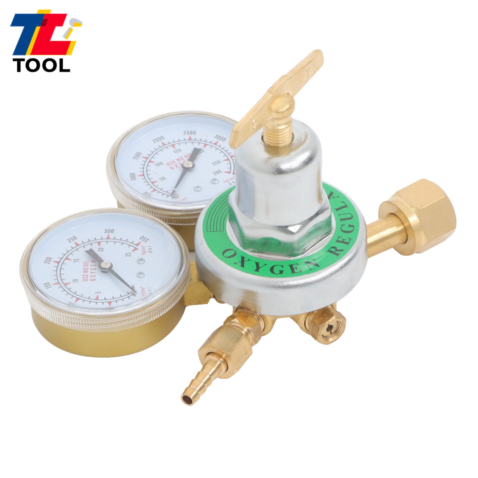 Industrial Oxygen Gas Regulator with Easy-Read Gauge Brass CGA 540
