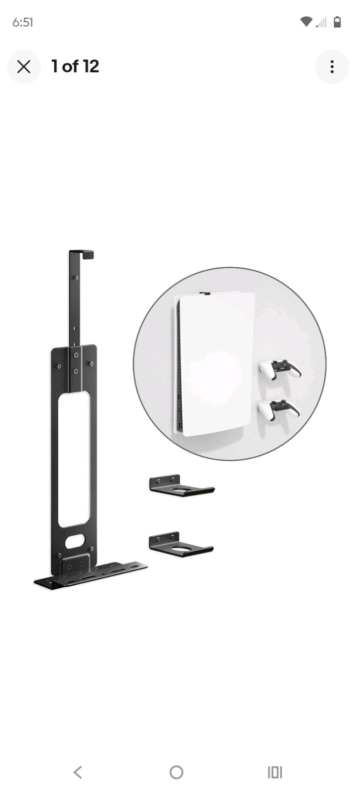 Upgraded Adjustable Console Holder Wall Mount for PS5 Black Gaming Stand for