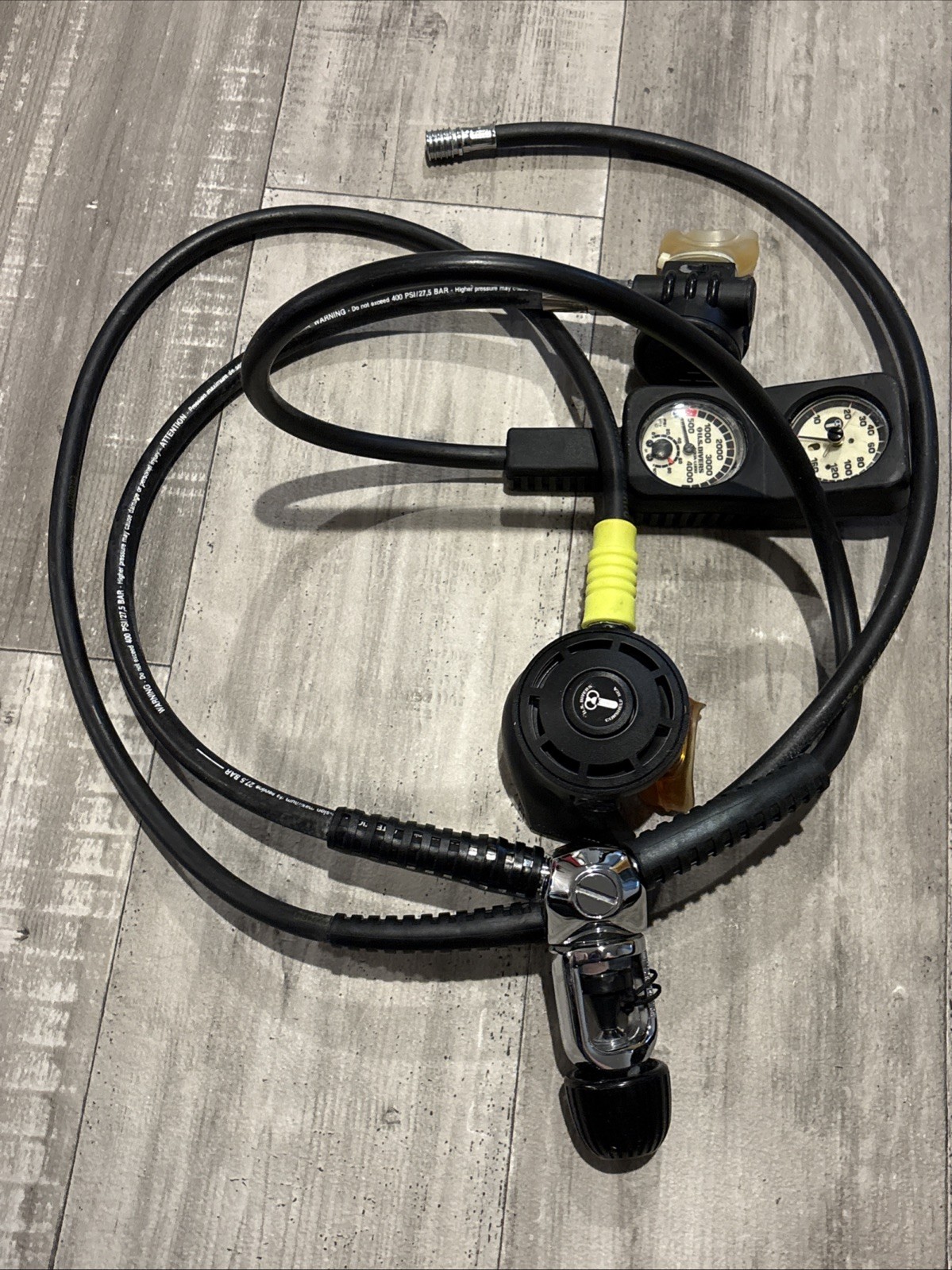 US Divers Aqua Lung Regulator Set Micra Pressure Gauge Compass Conshelf Sea 3000
