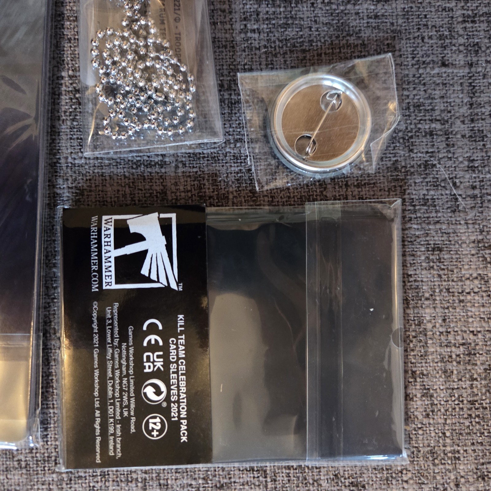 Kill Team Celebration Pack - Card Sleeves , Postcards, Dog Tag, Badge Bundle