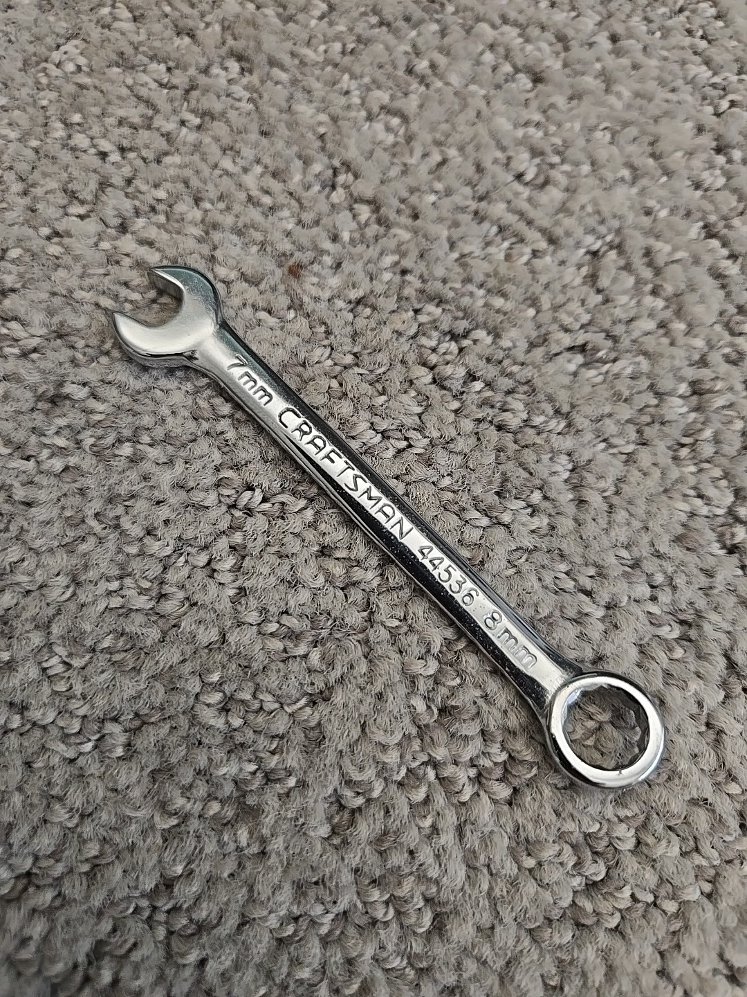 Craftsman 44536 7mm + 8mm  12pt Midget Combination Wrench USA 1180
