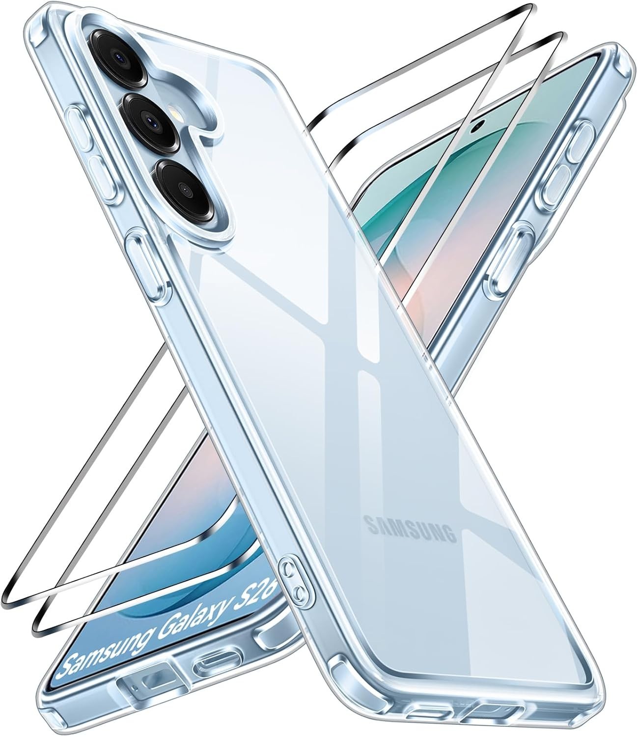 Case + 2X Tempered Glass For Samsung Galaxy S26 Full Screen Case 9H