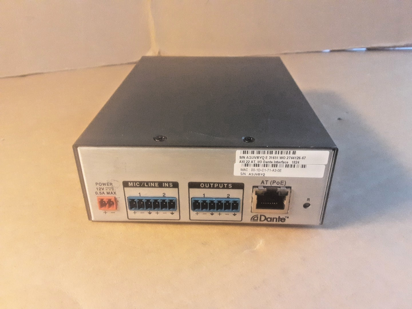 Extron AXI 22 AT, I/O DANTE INTERFACE 1824 AUDIO INTERFACE