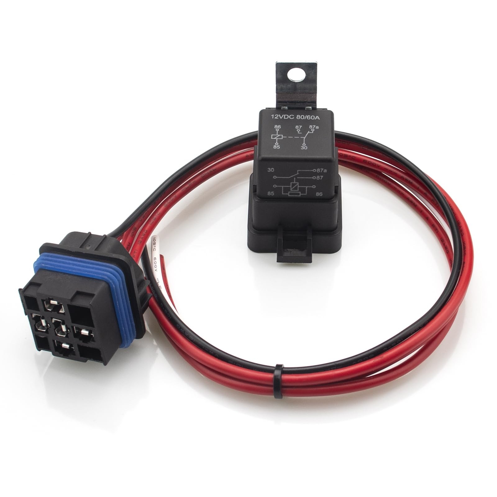 1 Pack 60/80 Amp 12 Volt Waterproof Automotive Relay with Pigtail 5Pin Heavy Dut