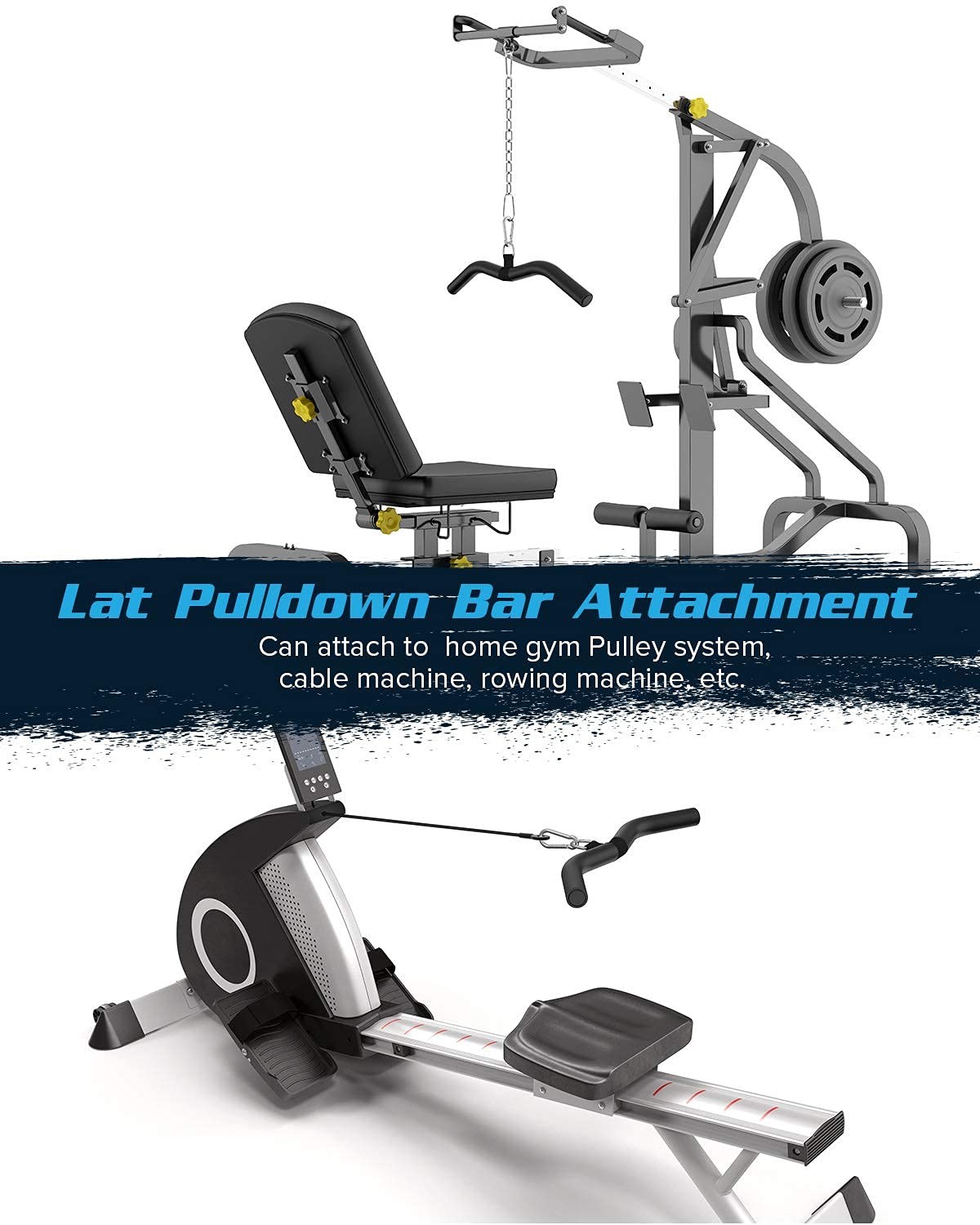 Upgraded LAT Pulldown Bars, 19" Pull Down Bar Attachments for Home Gym,...
