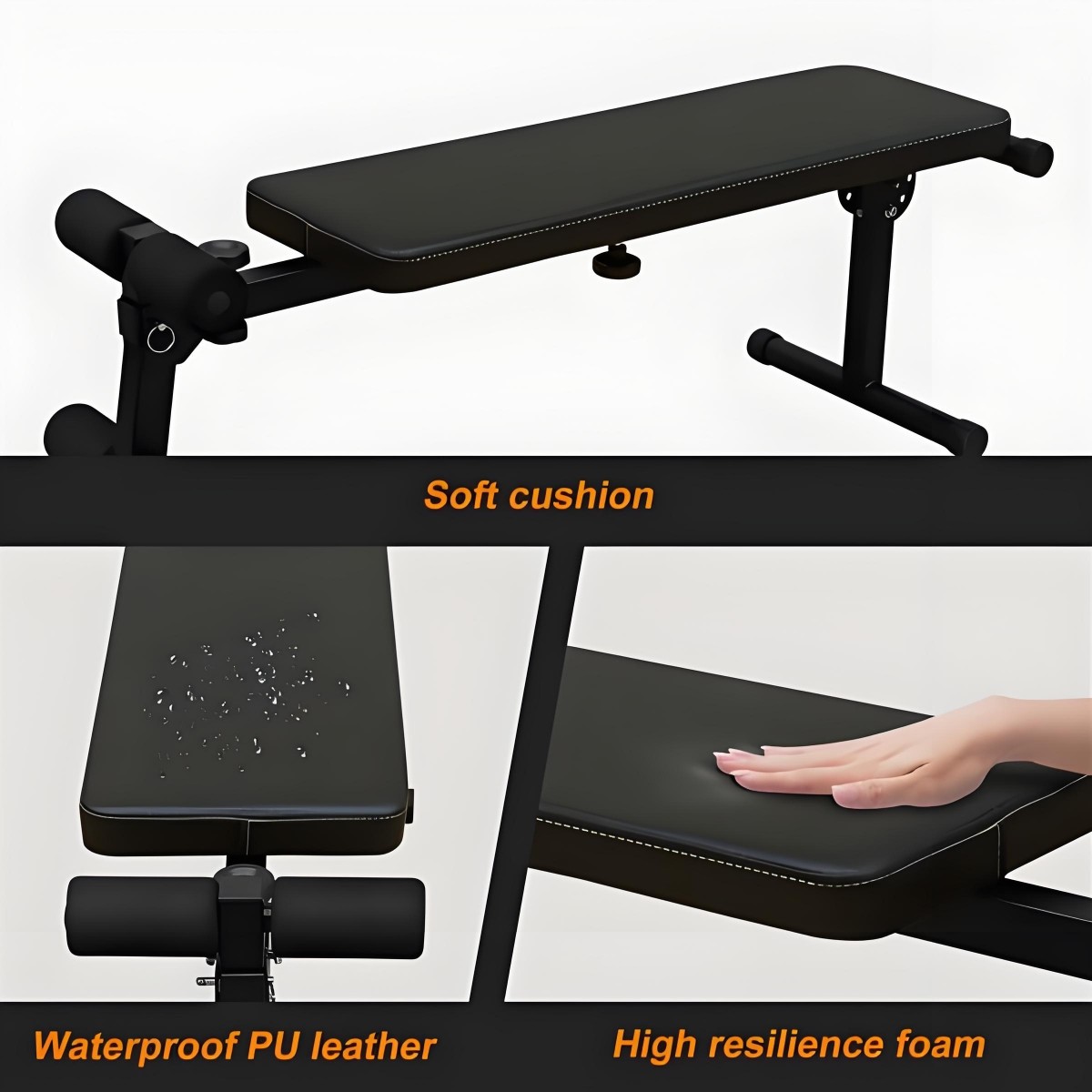 Power Tower with Bench- 7 Adjustable Height Pull Up Bar & Dip Station