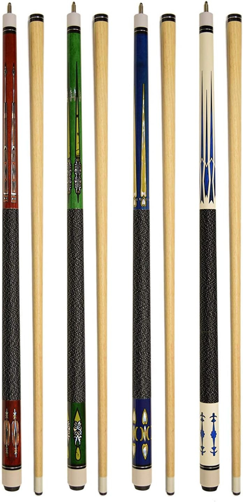 Juego de 4 tacos de billar nuevos de 58" Billiard House Bar