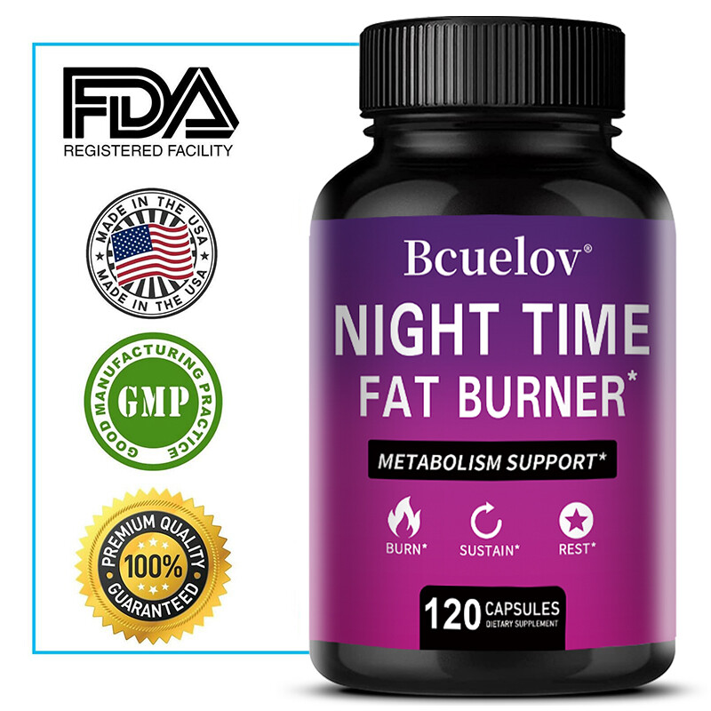 Nighttime Fat-Burning Capsules | Natural Plant Extracts | 120 Capsules