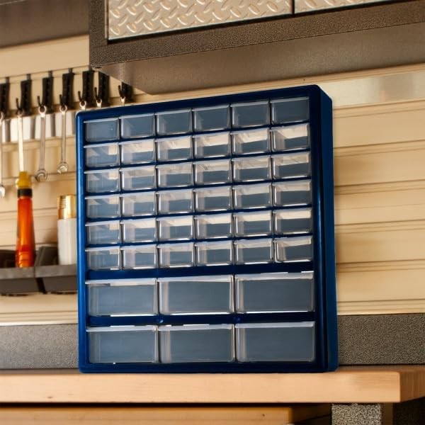 Plastic Storage Drawers 42-Compartment Organizer Desktop/Wall Mount for Hardware
