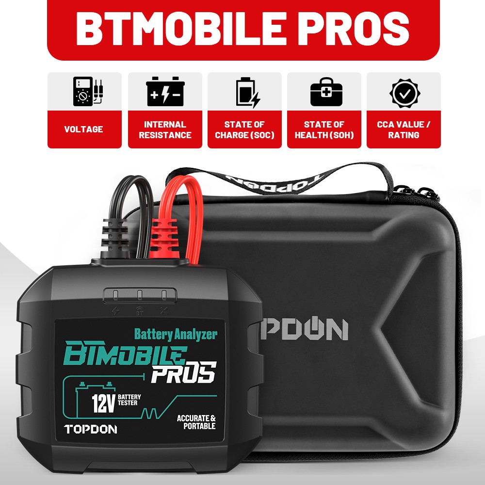 2026 TOPDON BTMobile ProS 12V Bluetooth Battery Load Tester Alternator Analyzer