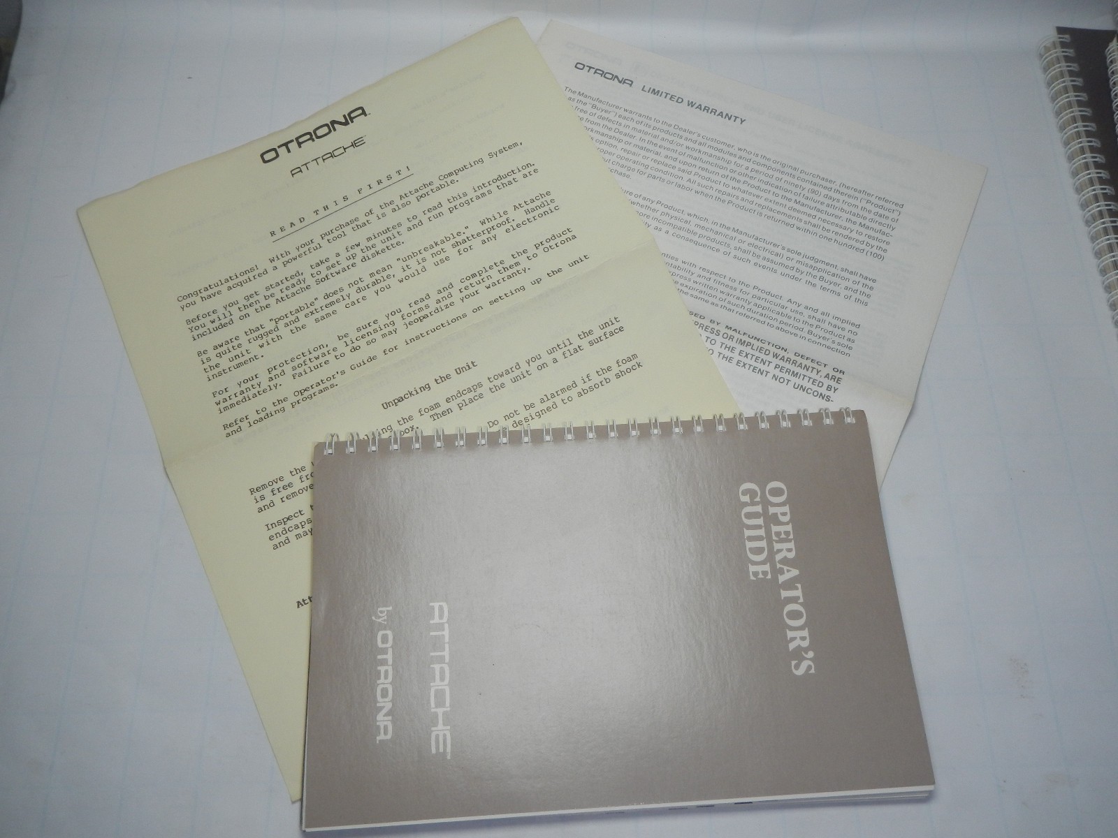Otrona Attache Users Operator's Guides Manuals BASIC-80 Valet Wordstar Charton