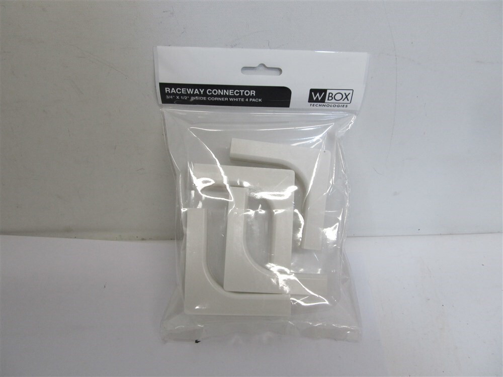 W Box OE-75ICW4, Raceway Connector 3/4" x 1/2" Inside Corner - 1 pkg of 4 each