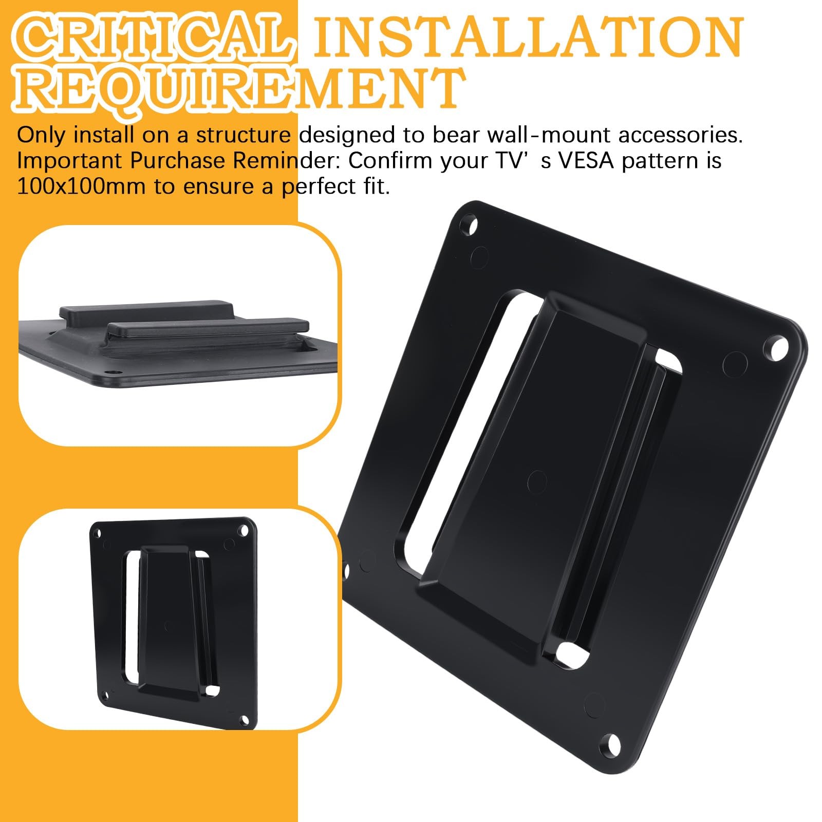 RV TV Mount for Camper, Anti-Rust Quick Release Wall Mount TV Bracket-Plastic...