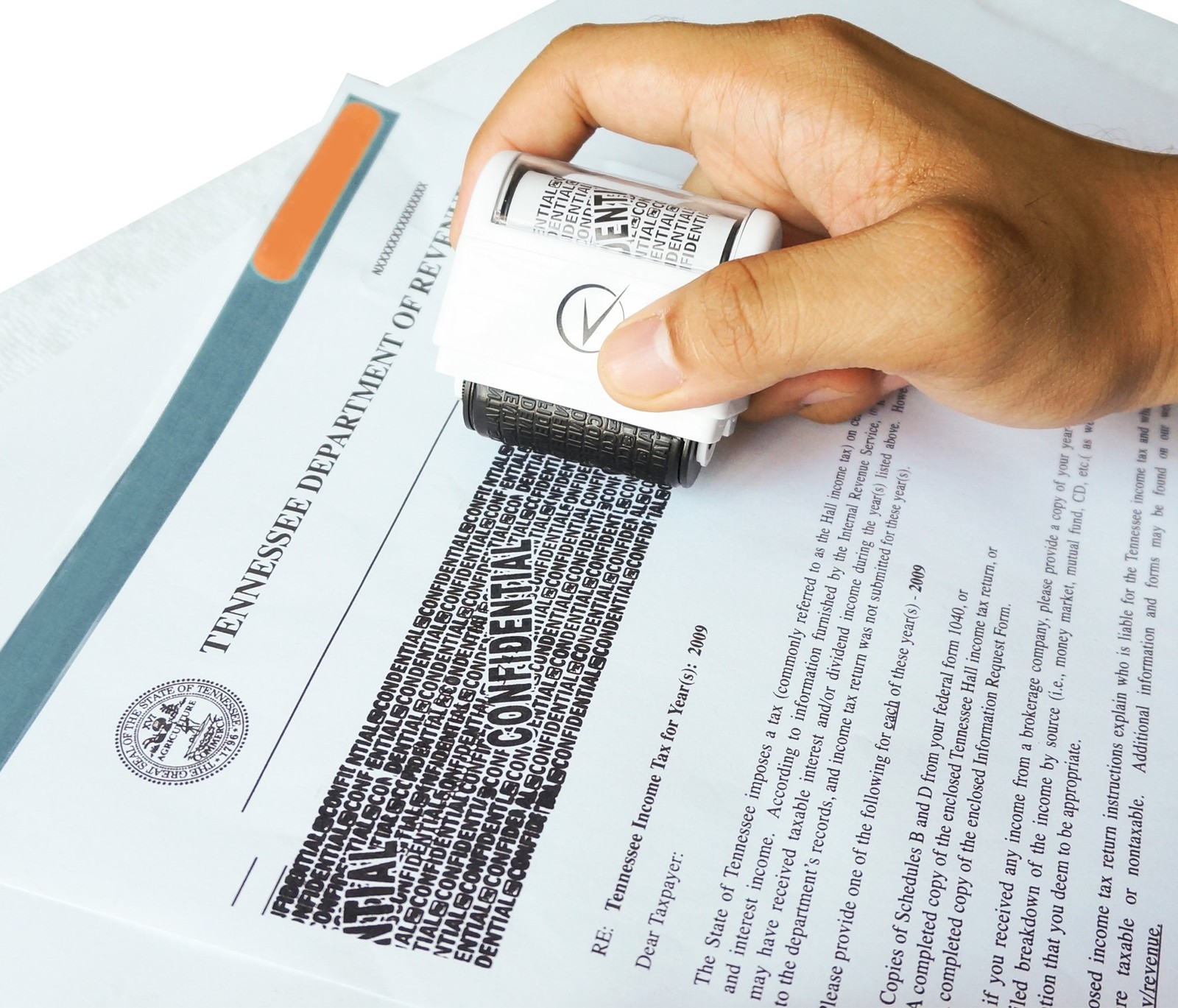 Identity Theft Protection Roller Stamp for Hiding Sensitive Information, Wide...