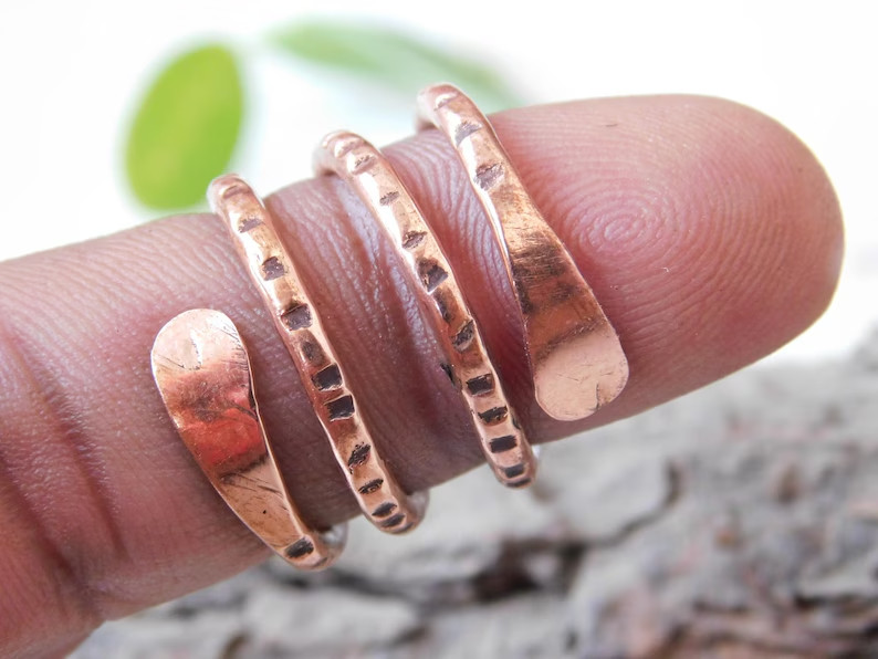 Solid Pure Copper Minimalist Healing Ring, Handmade, Unisex