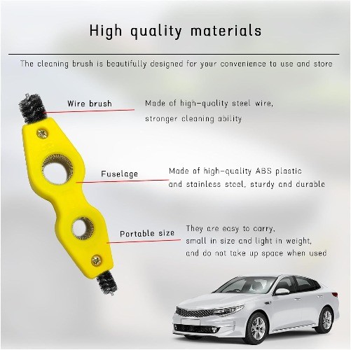 2-Piece Car Battery Terminal Cleaning Brush, 4-in-1 Universal Anti-Rust Auto Bat