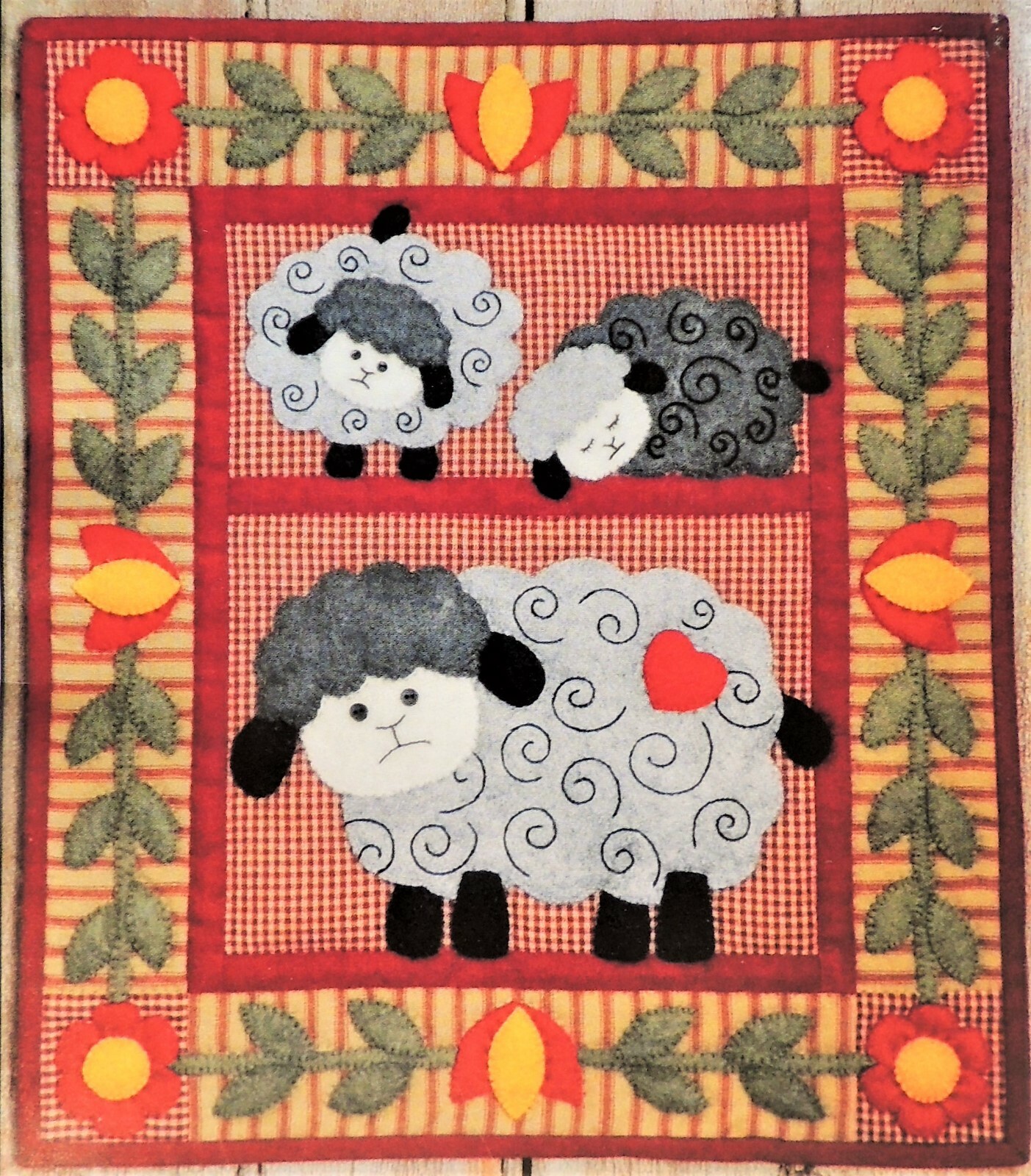 Twin Lambs Quilt Pattern Wallhanging 13" x 15" Rachel T. Pellman #P0511 c2011