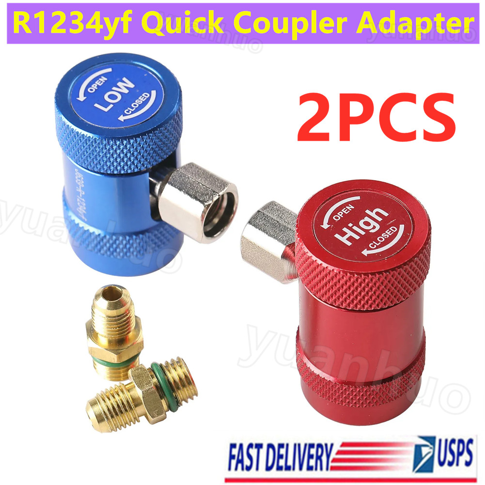R1234YF AC High Low Side Quick Connector Adapter Fitting Coupler Kit For Car AC