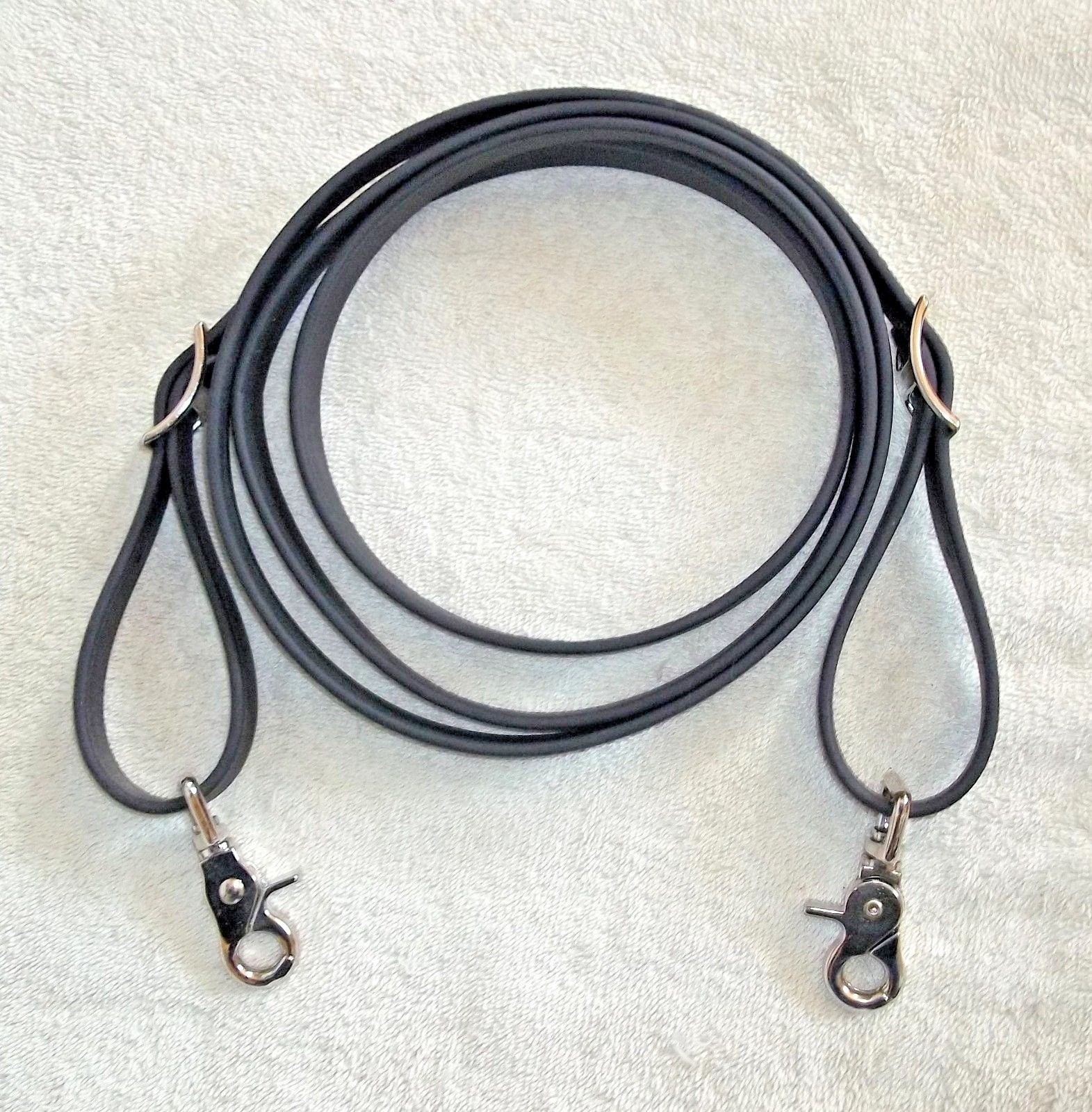 12' Reins Loop Roping Rein Black Beta Biothane Trail Barrel Training 3/4" wide