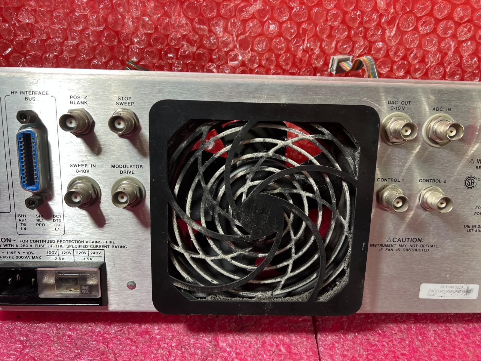 Agilent HP 8757D Scalar Network Analyzer Rear Panel
