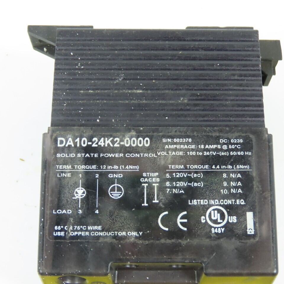 Watlow DA10-24K2-0000 Din-A-Mite Solid State Power Control 18A 100-240VAC