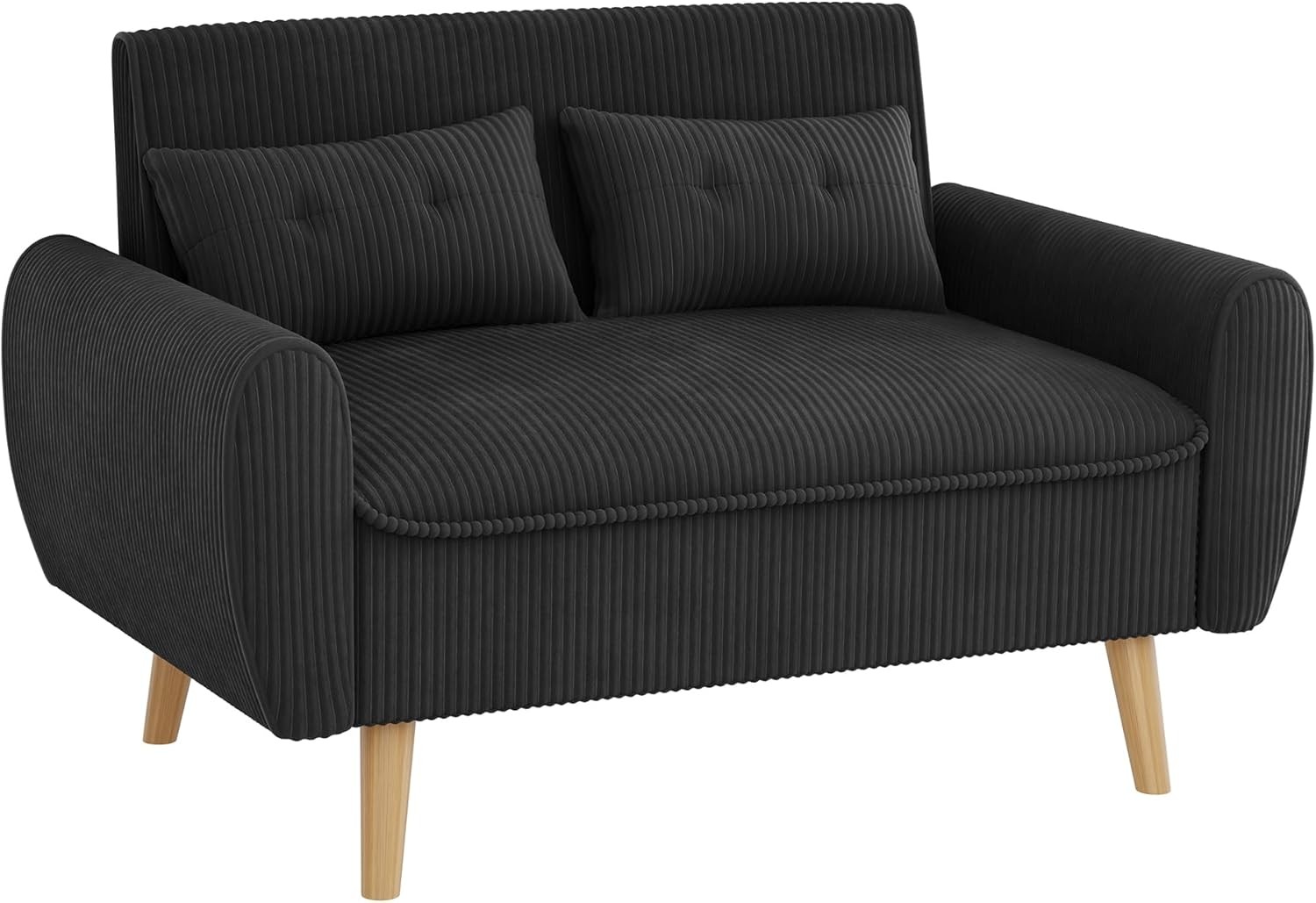 Small Modern Loveseat Couch Sofa Mid Century Fabric Upholstered 2-Seat Sofa