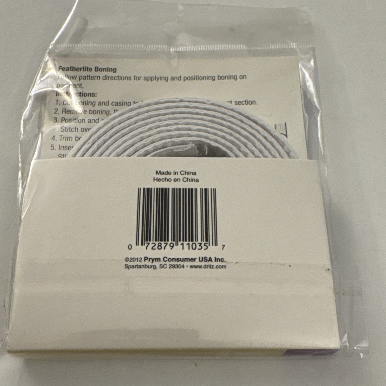 Dritz New Featherlite Boning 2 Yards BB2