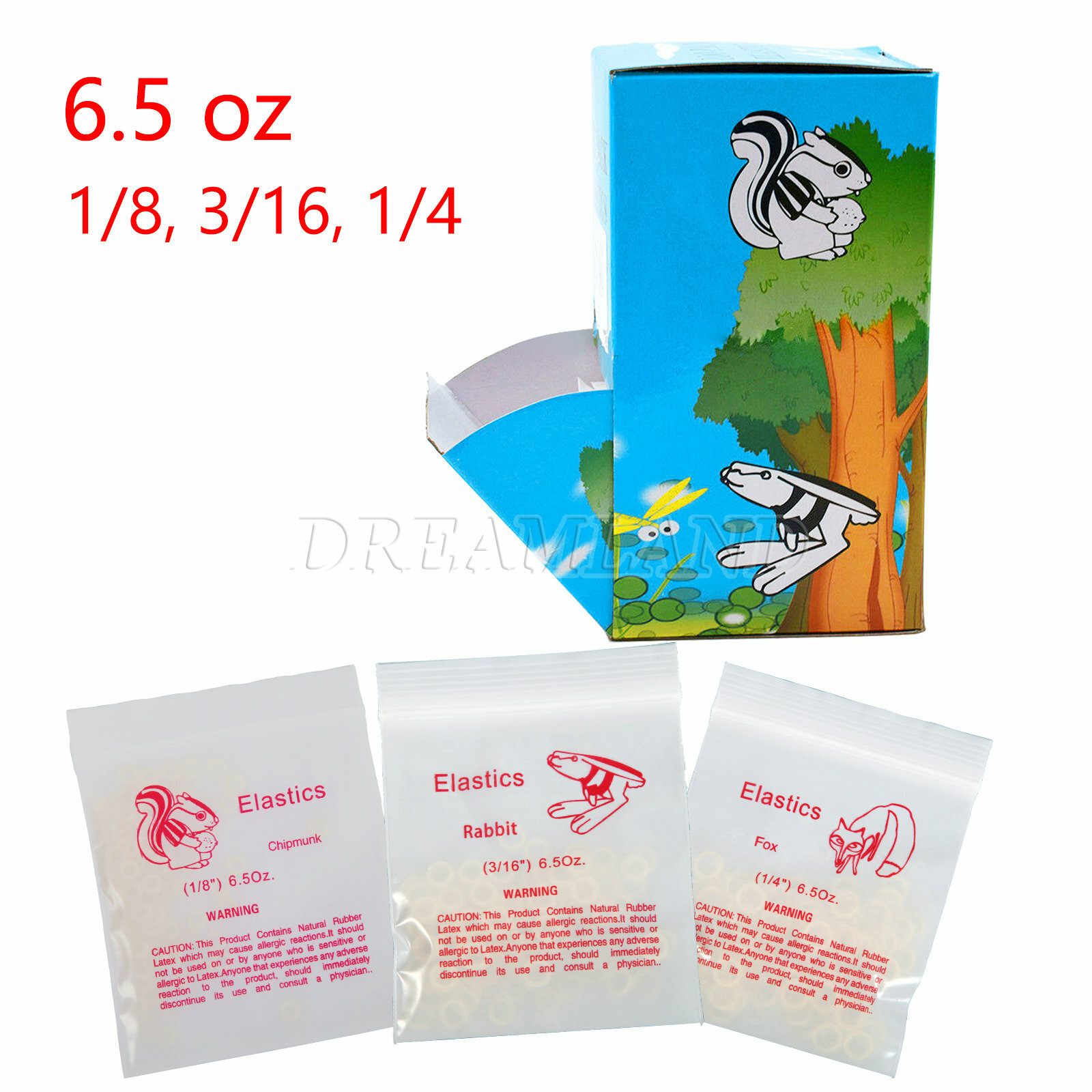 5000 PCS Dental Orthodontic Rubber Bands Ortho Elastics Latex Braces 3.5/6.5 MUL