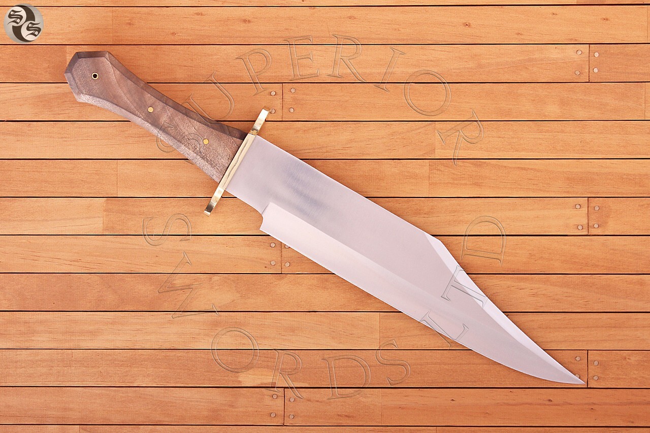 Handmade D2 Steel Big Bowie Hunting Knife With Leather Sheath