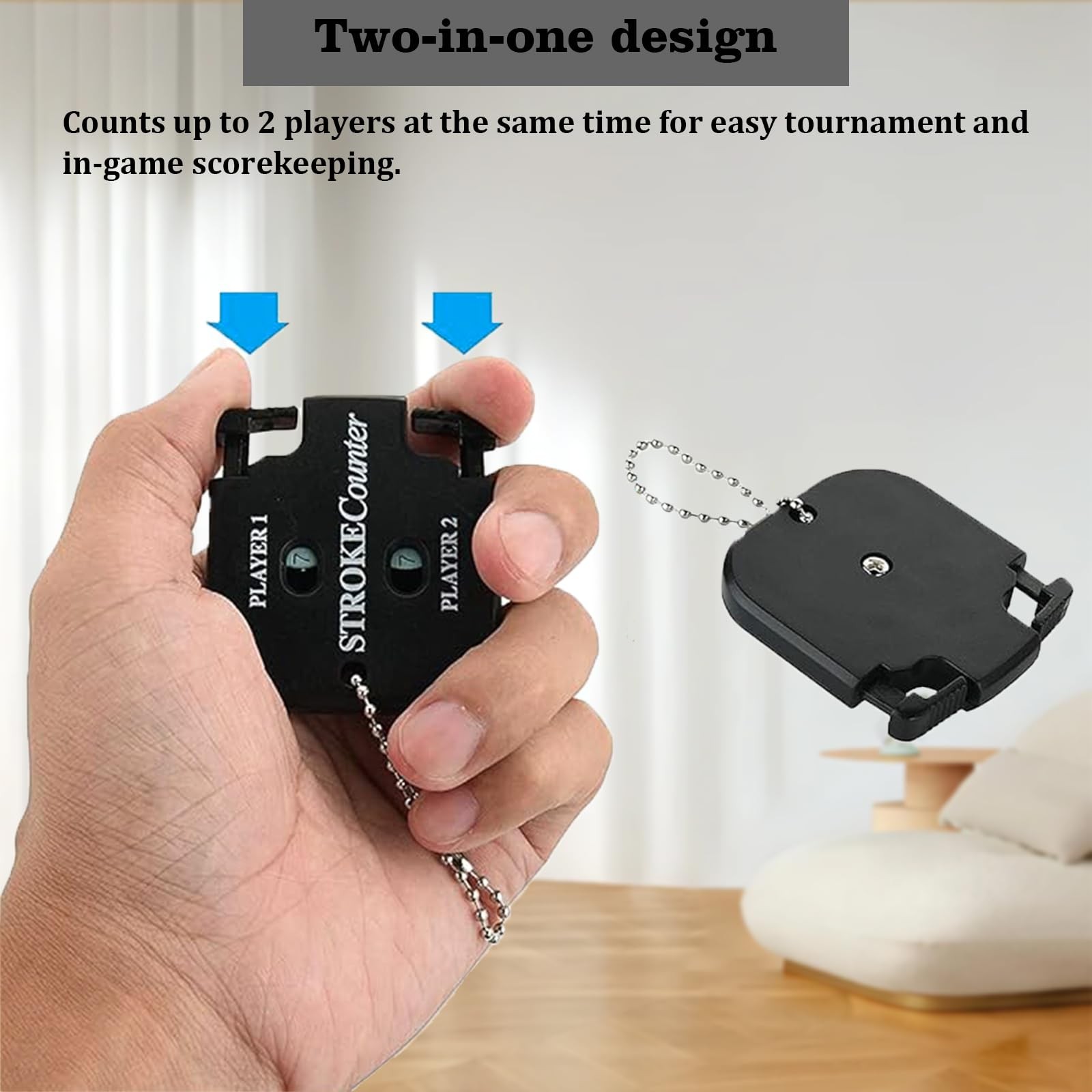 2 Pack Golf Stroke Counter with Key Chain, 2 Player Golf Clicker Counter Hand...