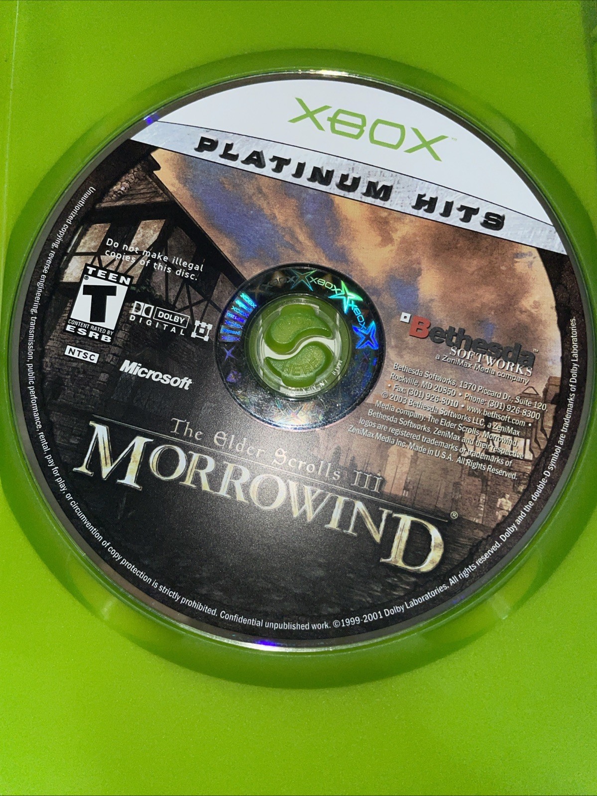 Morrowind Xbox Game Only- Pre Played Case No Manual