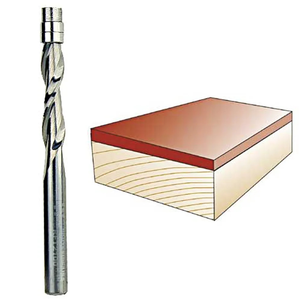 Whiteside Spiral Upcut Flush Trim Bit, 1/4 in. SH x 1/4 in. CD x 1 in. CL