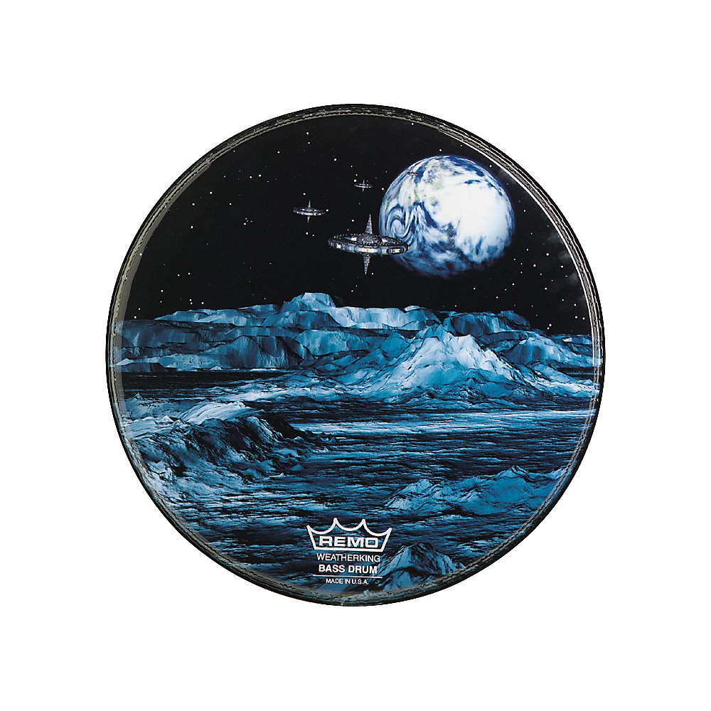 Remo Custom Graphic Blue Moon Resonant Bass Drum Head 22 in.