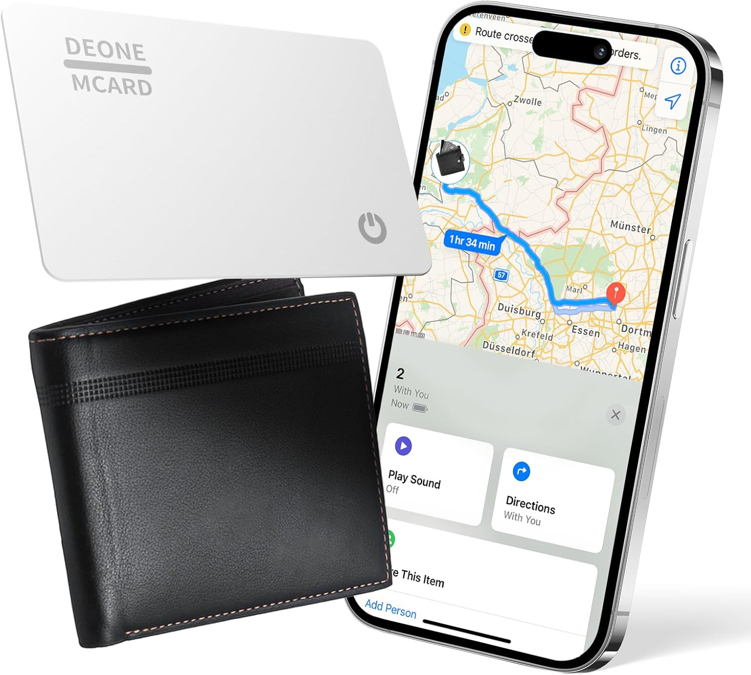 Wallet Tracker Card, Compatible with Find My (Ios Only), Ultra Thin Item Finder