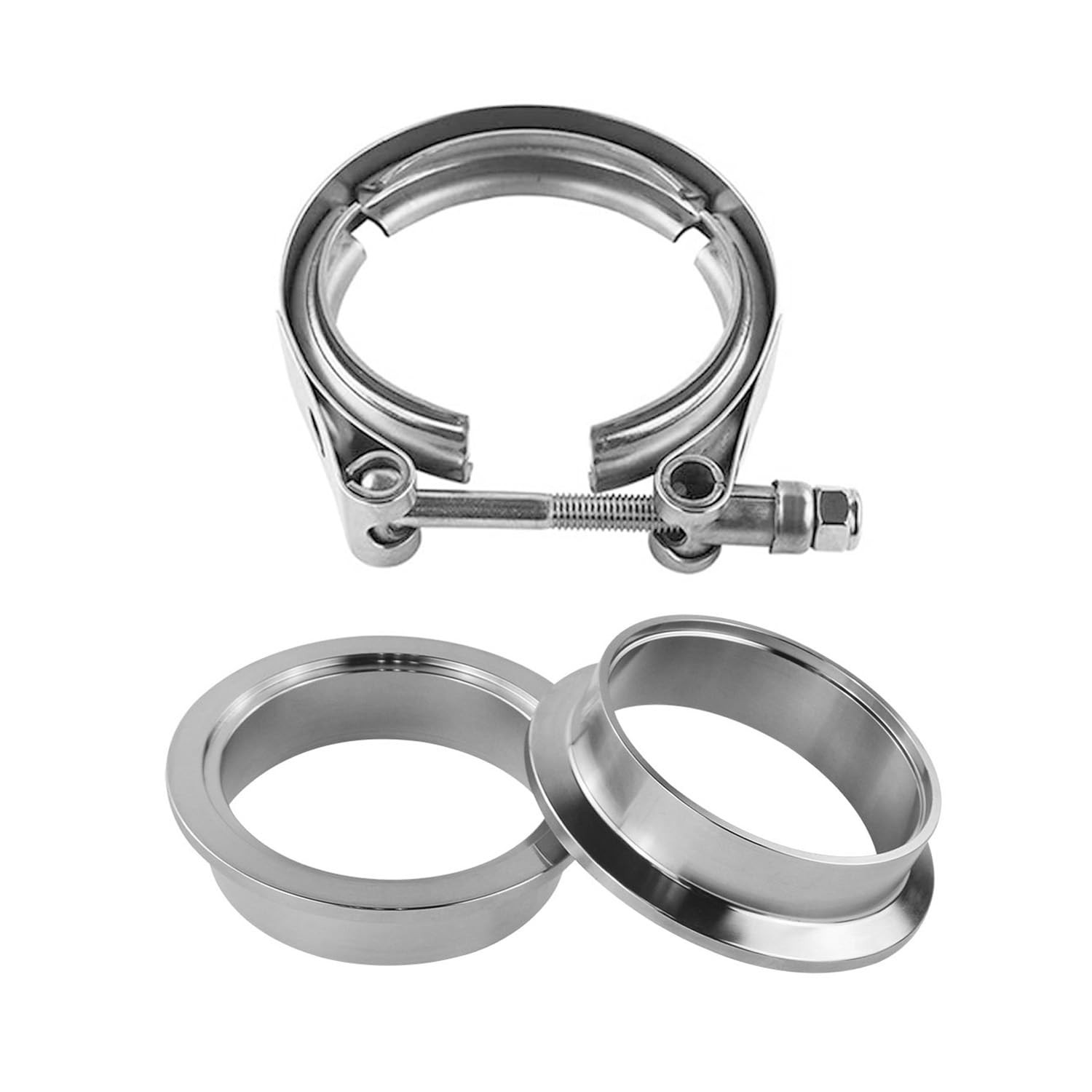 2.5 Inch 2.5" Stainless Steel Exhaust V Band Clamp Male Female Flange Assembly