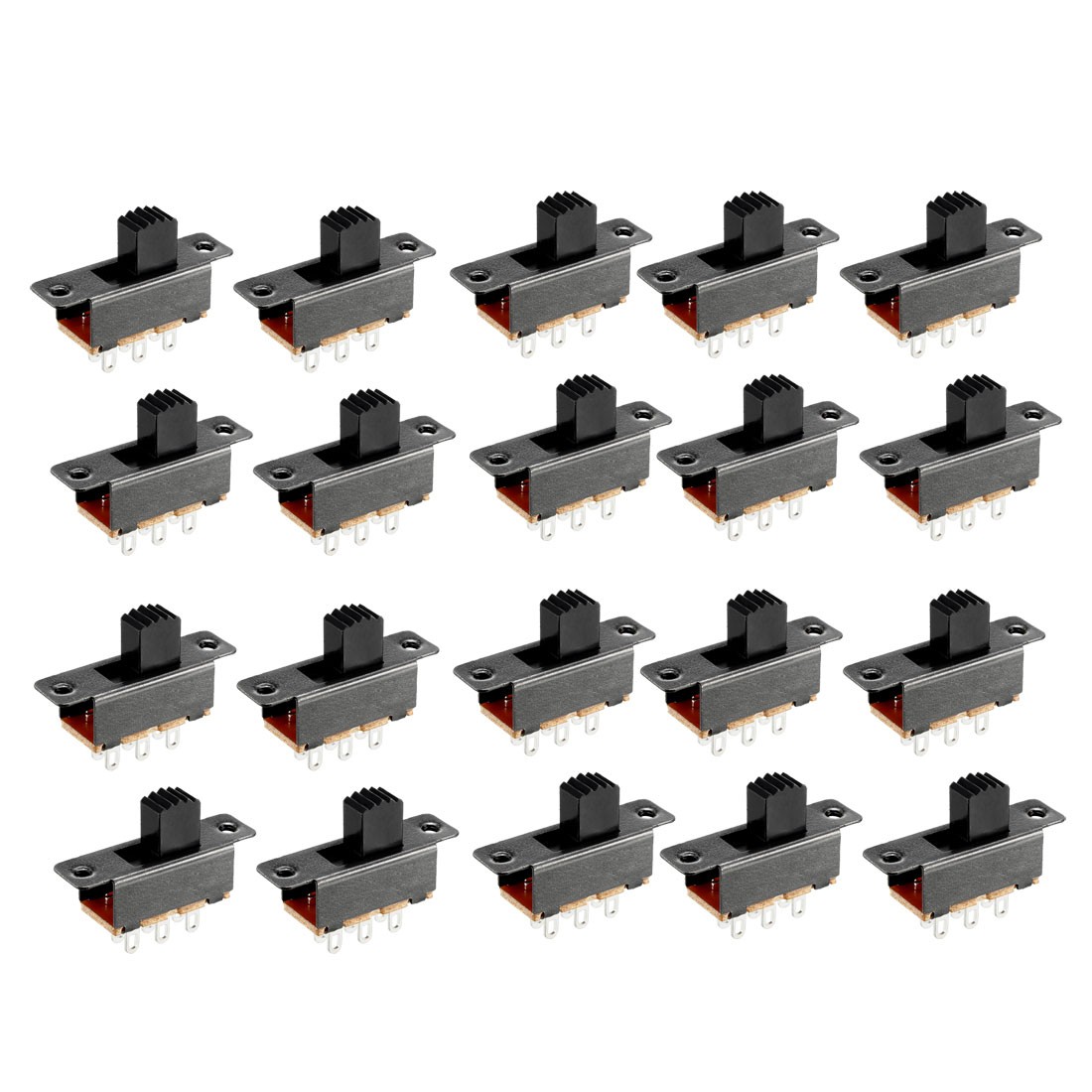 20Pack 6mm Vertical Slide Switch DPDT 2P2T 6 Terminals PCB Panel Latching