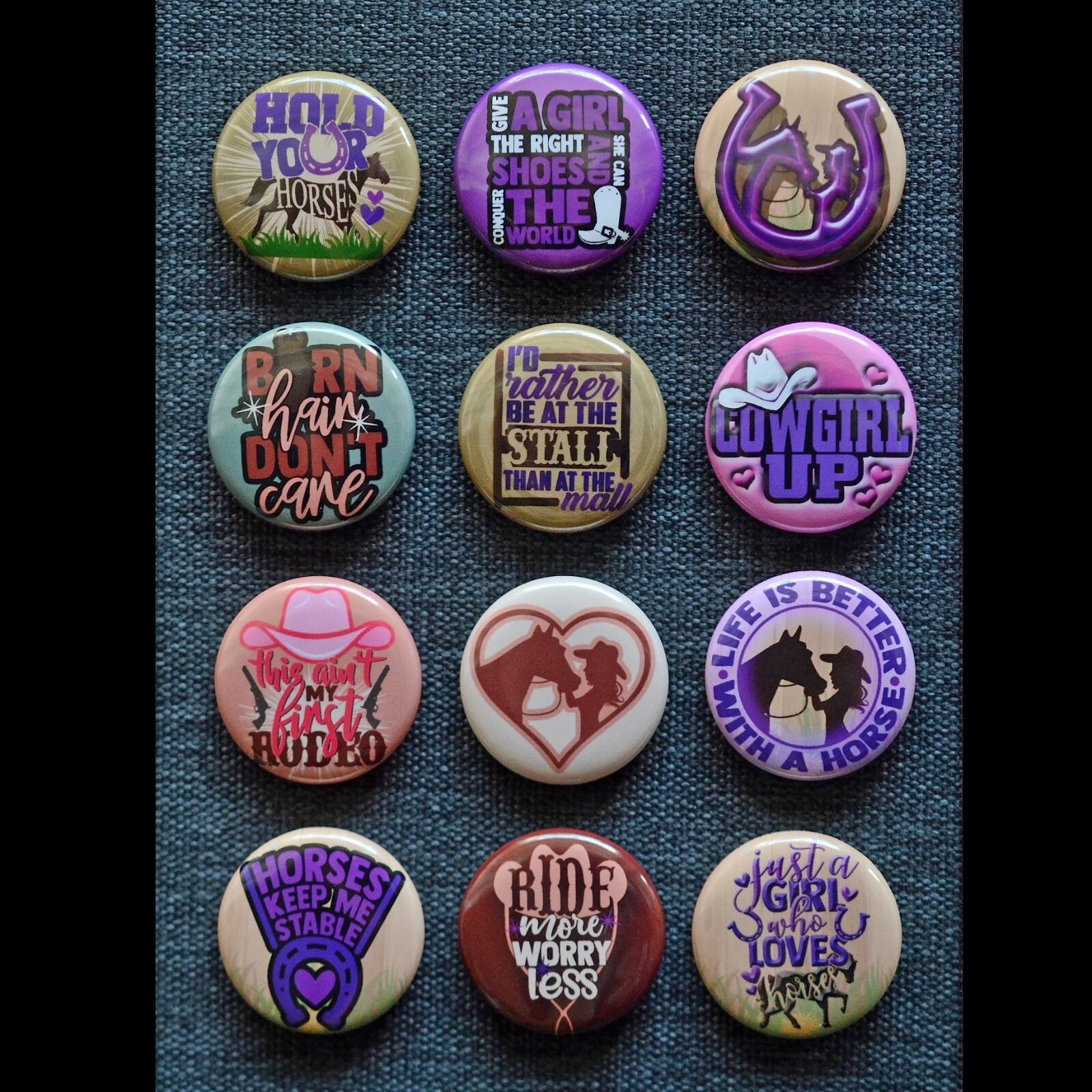 Cowgirl / Buttons (Set of 12) / Various Size Options
