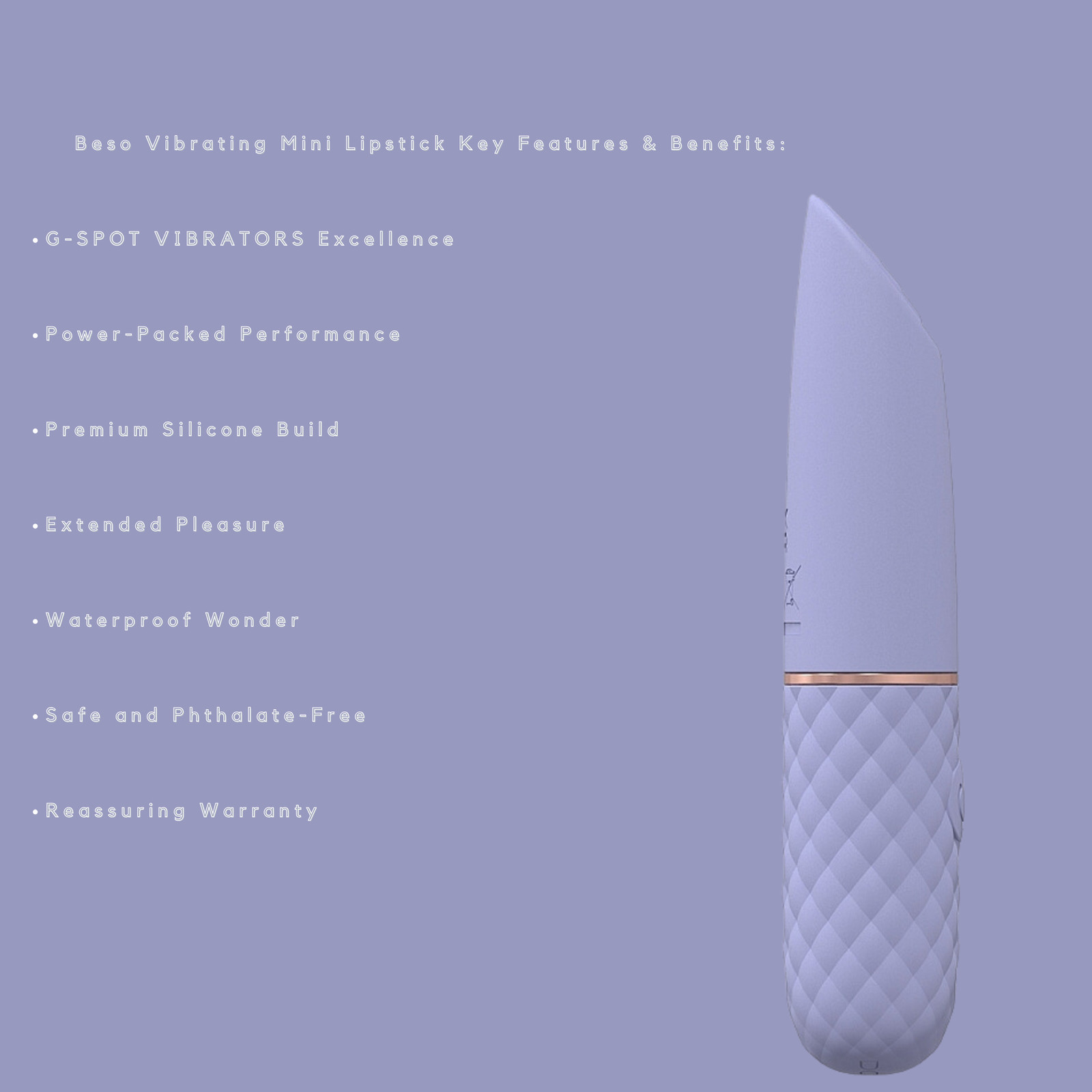 Vibrating Mini-Lipstick Silicone Rechargeable Vibrator Waterproof Discreet Vibe