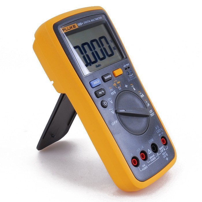 Fluke 18B+ AC/DC Voltage Current Digital Multimeter Auto/Manual Range LED Test