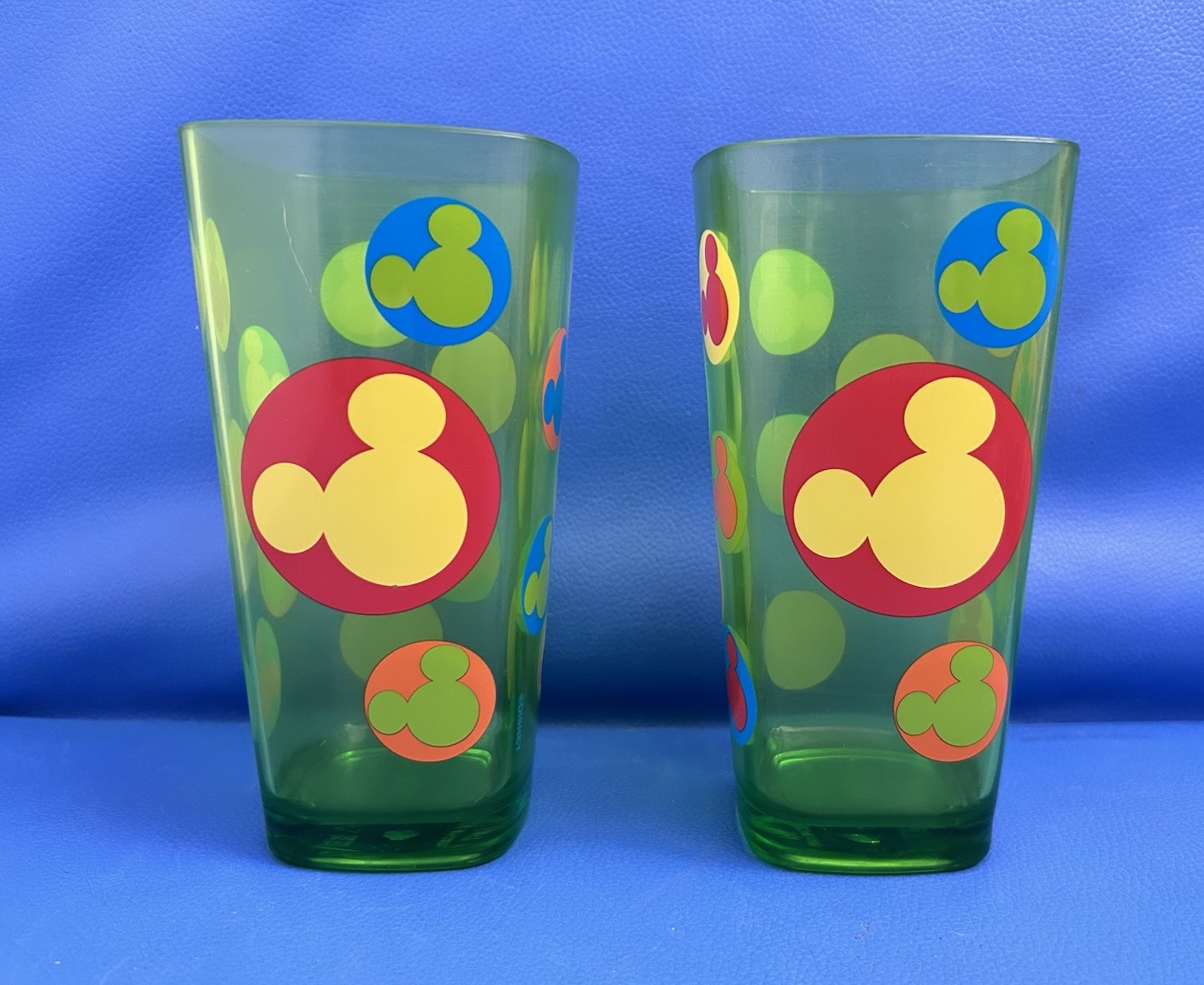 Disney Mickey Mouse Tumblers Rare Design x 2 - 20oz 16cm Tall Plastic Cups