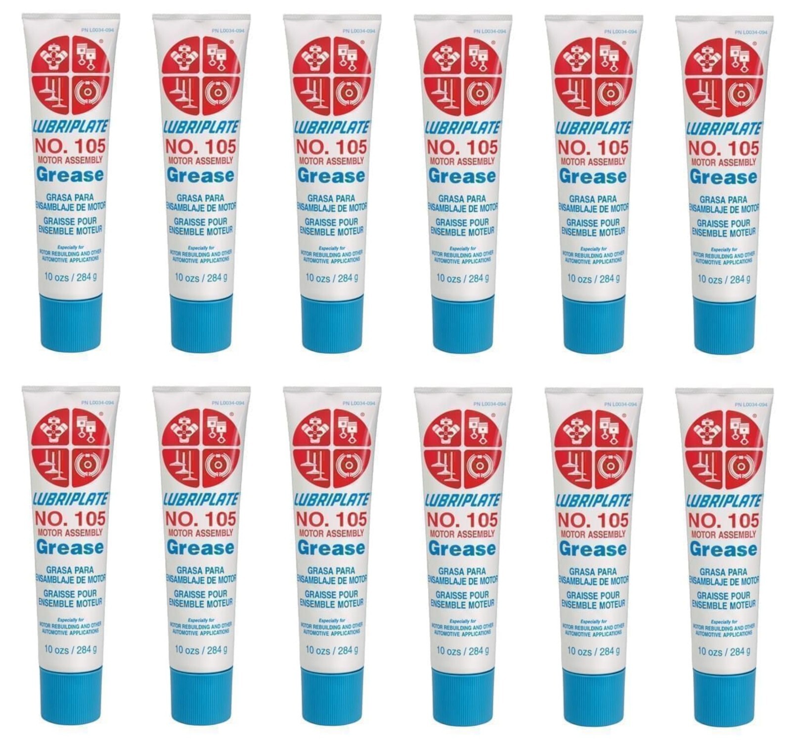 No. 105 Lubriplate L0034-094 Motor Assembly Grease 10 oz Tube Box of 12