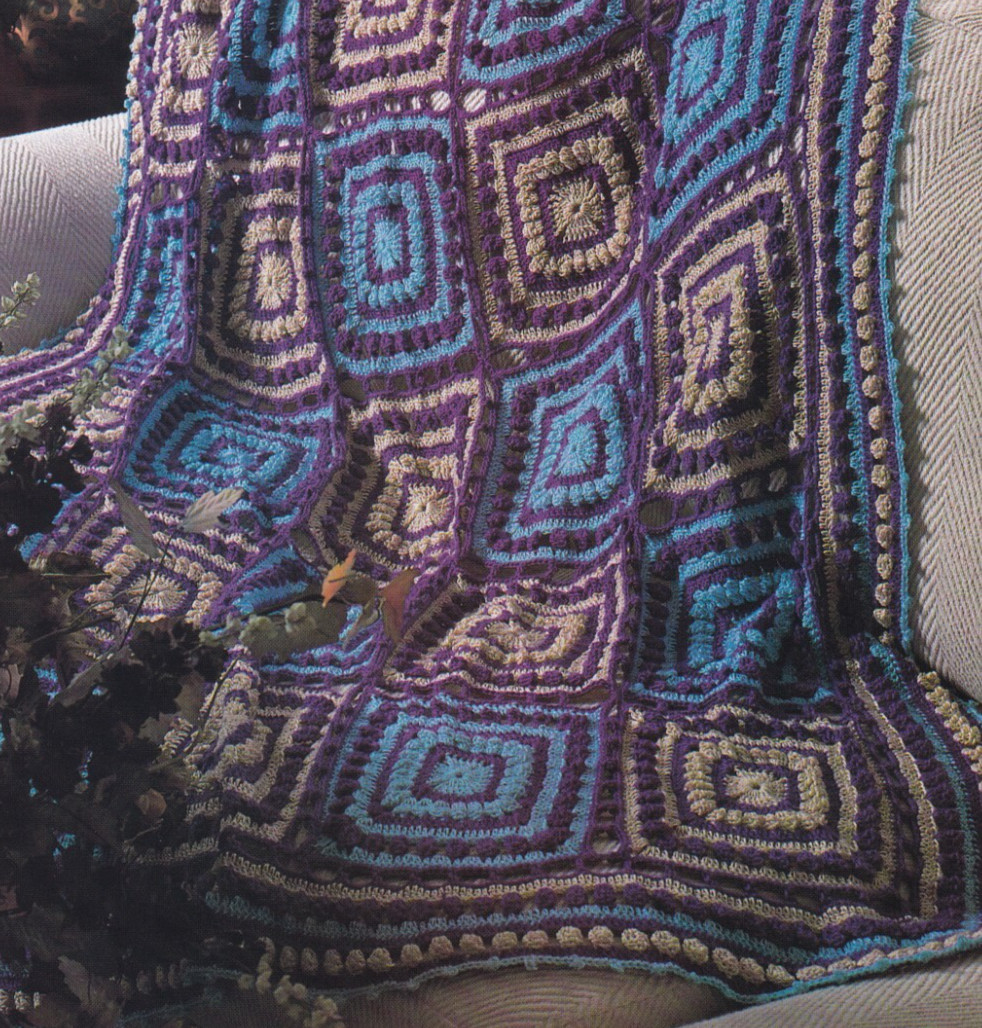 Annie's Crochet Afghan CONTEMPORARY CORNERS Pattern Leaflet