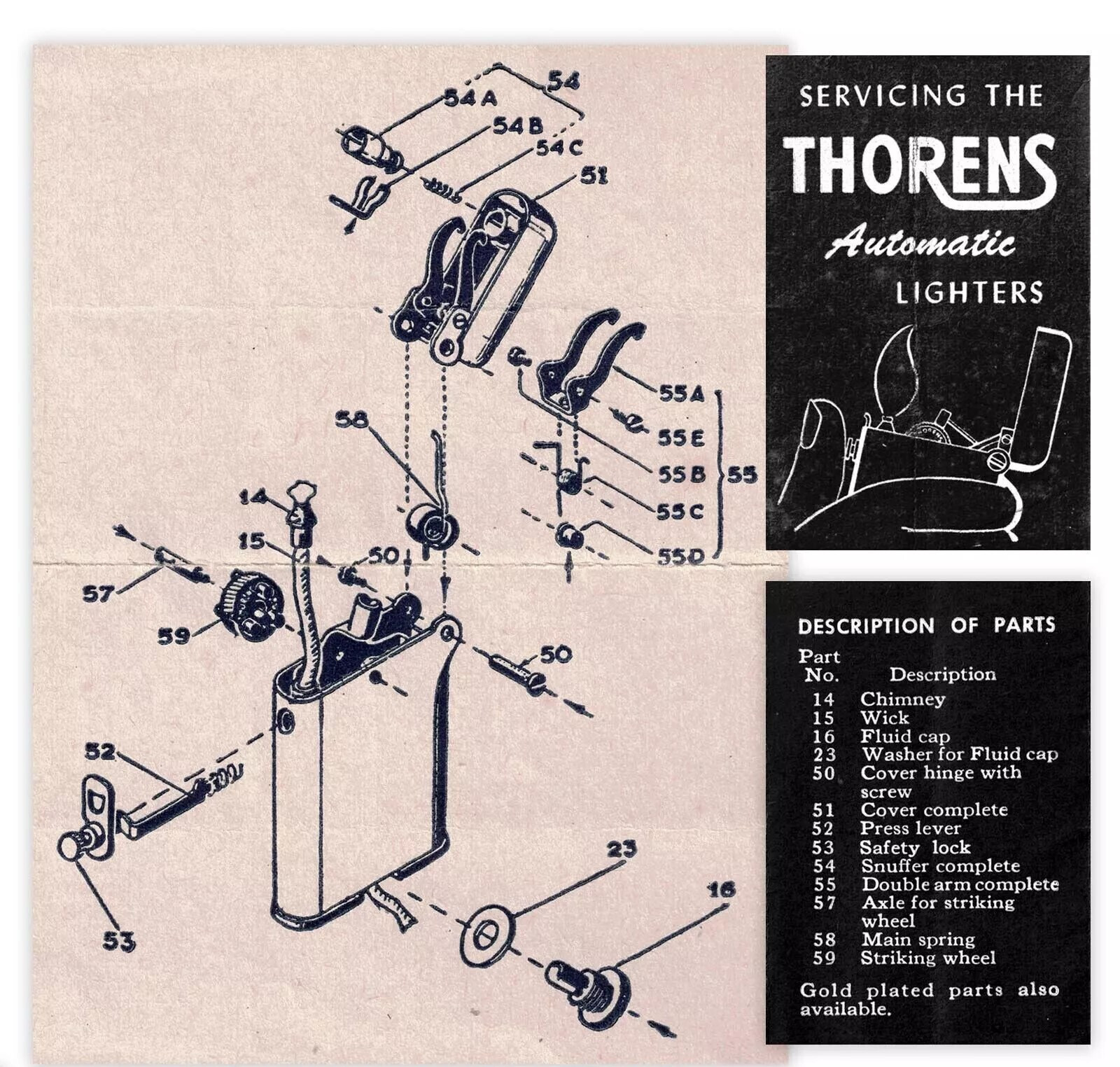 New Claw or Arm Spring for Thorens Double Claw Lighter - Part No. 55C