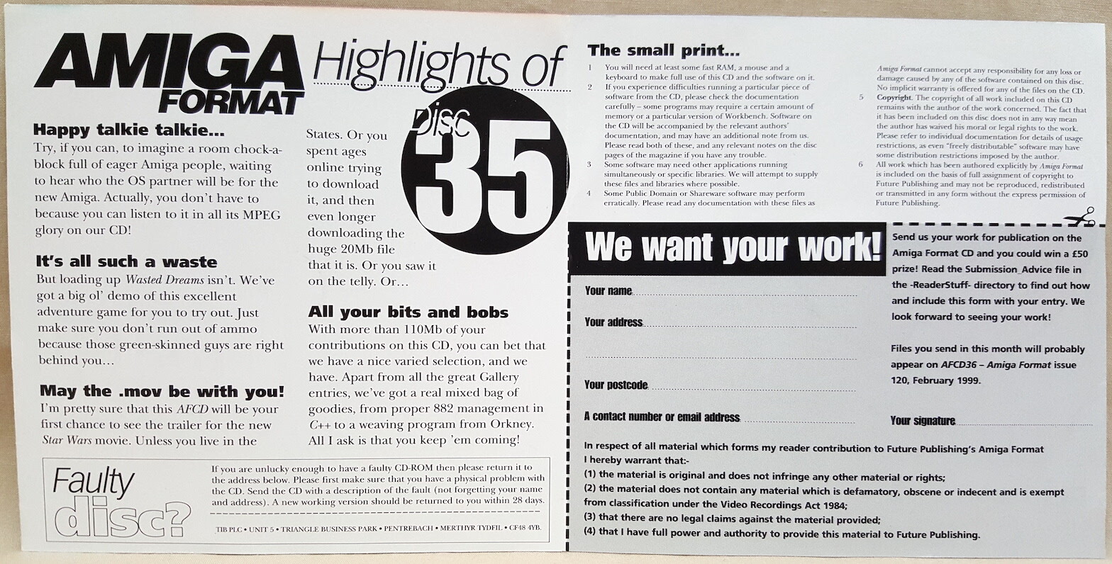 Amiga Format Magazine w/CD ©Jan.1999 Cologne'98 WebDesign2 Polataa Game +MORE
