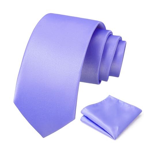 Men's Tie Set Solid Pure Color 3.15" (8CM) Classic Formal Medium 052-lavender