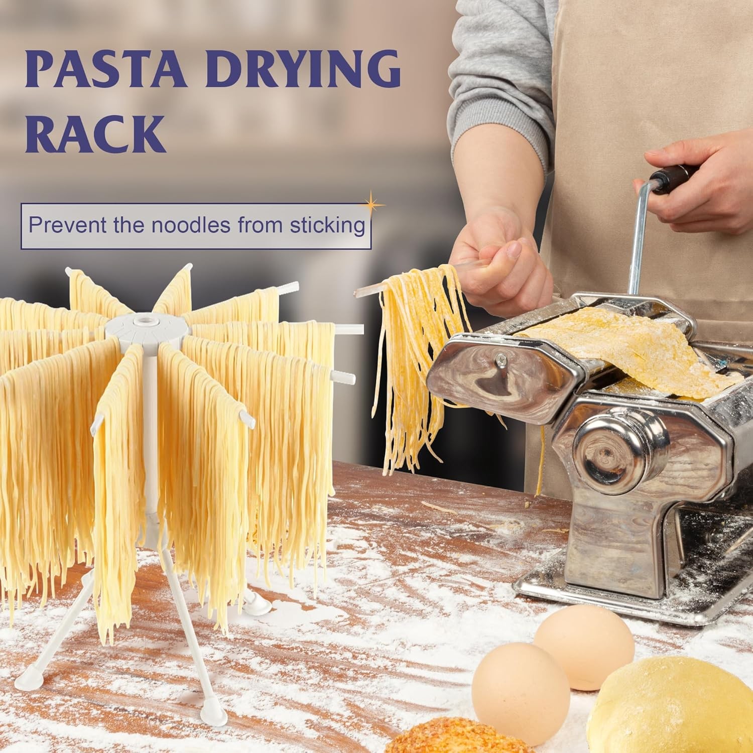 Pasta Maker Machine Set with Pasta Drying Rack Noodle Maker Machine Gift for Her